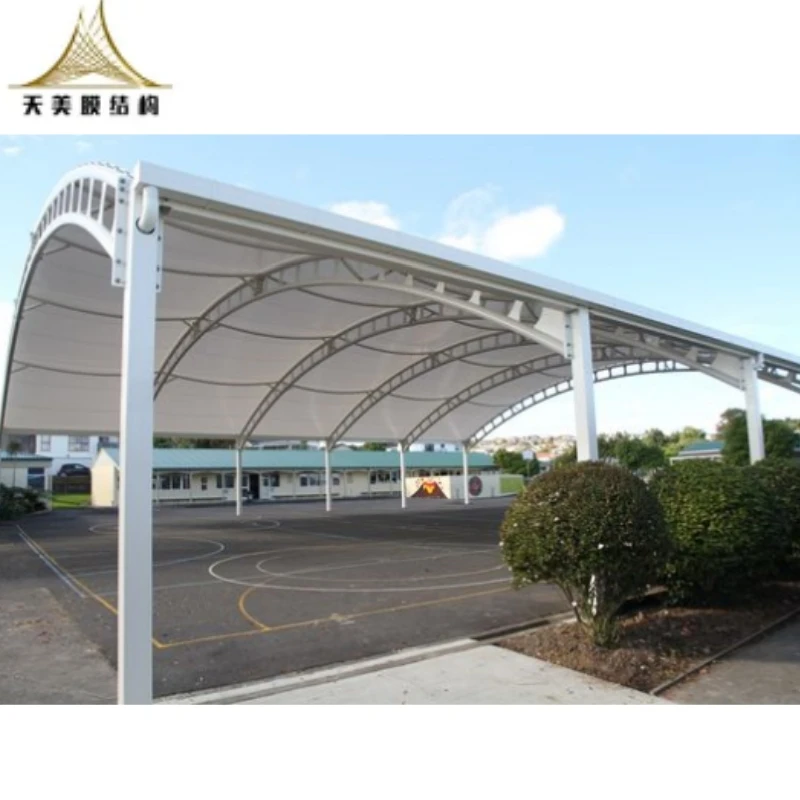 2024 New Custom PVDF PTFE ETFE Basketball Tennis Court Roof Tent Canopy Membrane Structure
