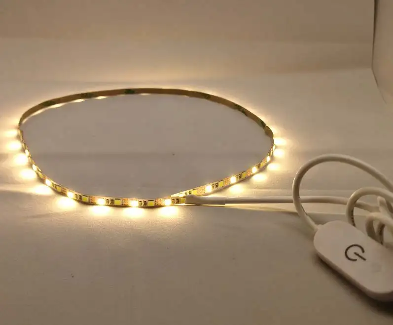 5V 2835 USB Dual Color Strip Light bicolor led touch dimmer warm white/pure white led strip two colors