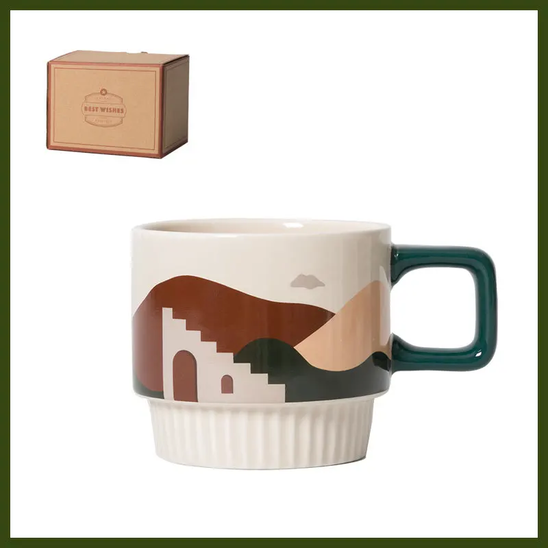 Wholesale Sublimation ready Porcelain White Ceramic Coffee Ceramic Mugs  Cups with Large Handle for Hot or Cold Drinks