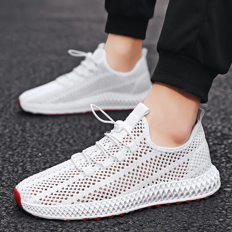 summer new flying woven leisure sports shoes breathable  jogging  shoes outdoor