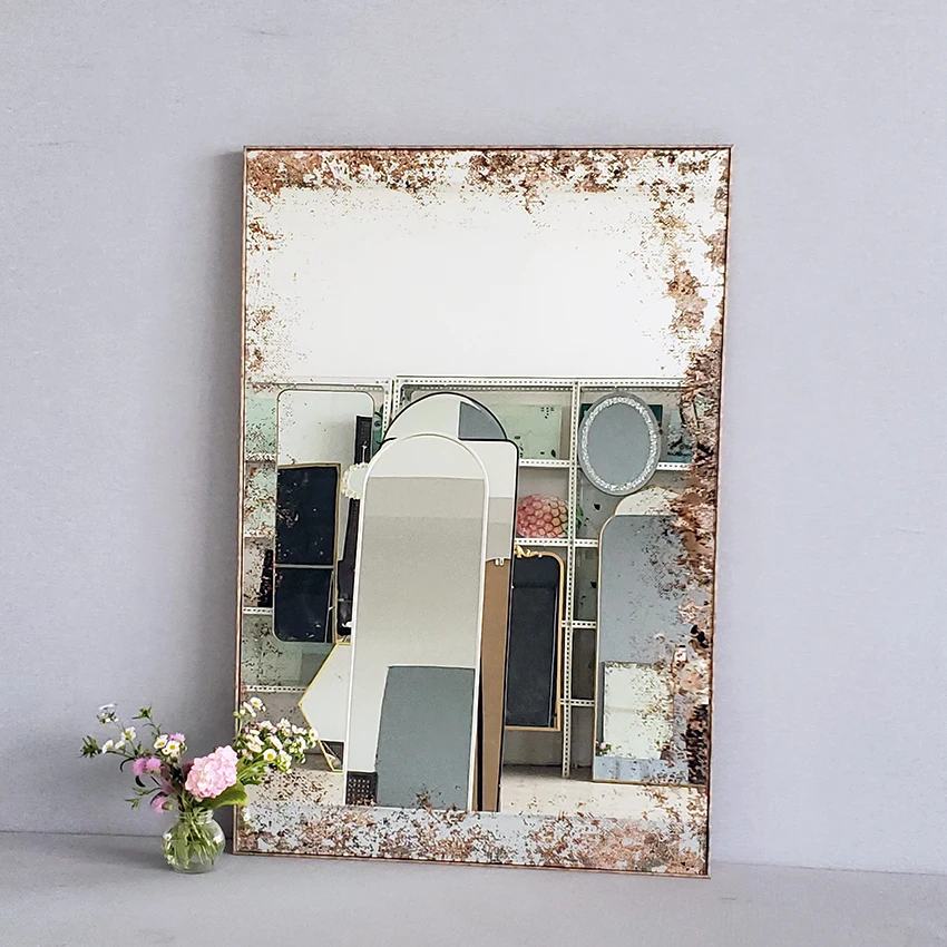 rusting antique art craft luxury decor rectangular full glass wall mirror for dressing room fitting room bedromm bathroom foyer