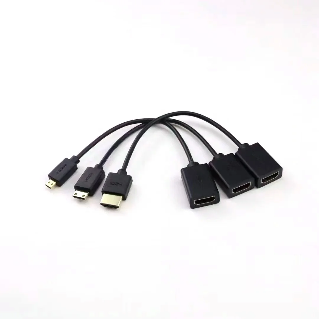 HDMI female to hdmi mini micro hdmi male cable adapter 0.2m 0.3m