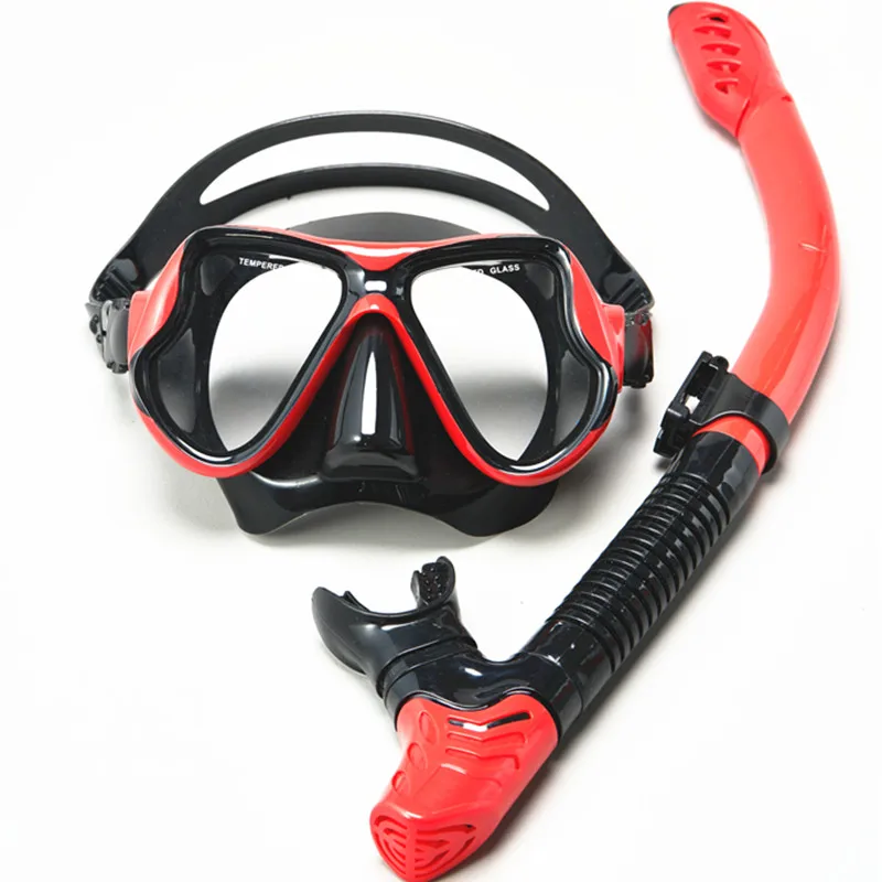 Snorkel Diving Mask Panoramic HD Swim Mask, Anti-Fog Scuba Diving Goggles,Tempered Glass Dive Mask Adult
