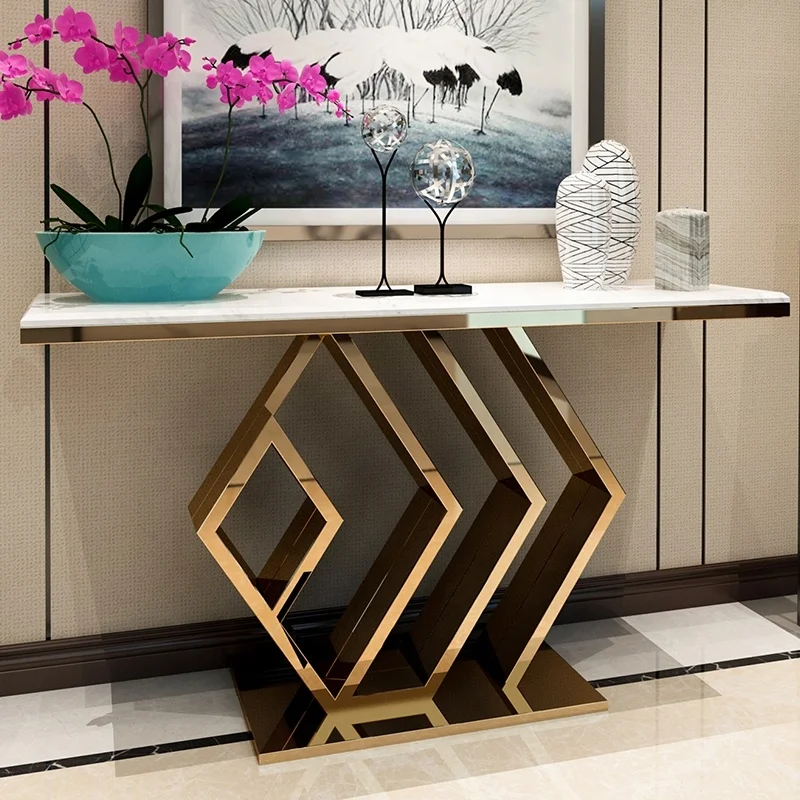Top Hallway Entrance Foyer Console Entry Table stainless steel Design metal modern console table