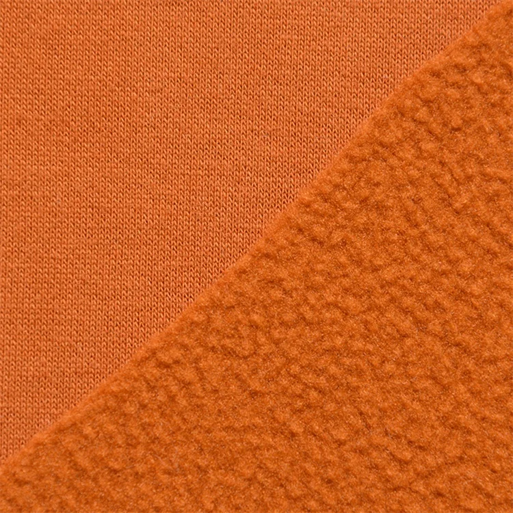 CC1053 Streetwear Style Heavy Weight 32S Combed Cotton Polyester Double-knit Interlock Polar Fleece Fabric for Sweater Hoodie