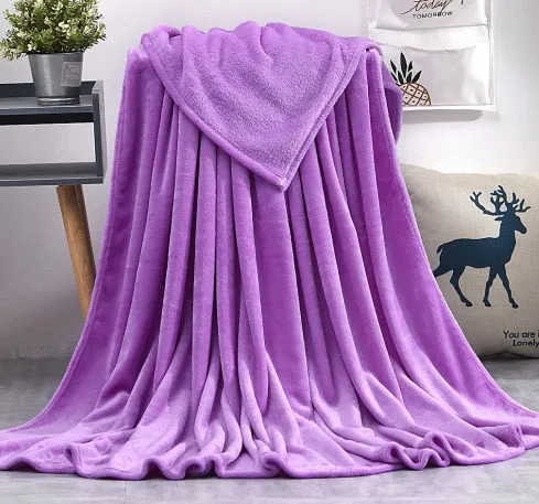 Europe Weighted Blanket Bedding Purple Color Soft Flannel Blanket Single Queen King Warm Plaids for Beds Anti-Pilling