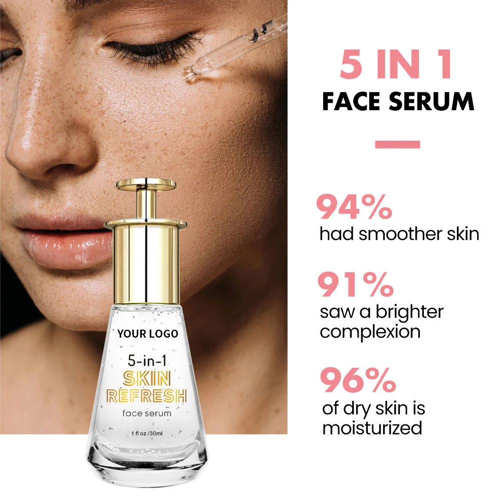 Wholesale Skin Care 5 In 1 30% Vitamin C Whitening Hyaluronic Acid Anti Aging Face Serum 5% Niacinamide Collagen Facial Serum