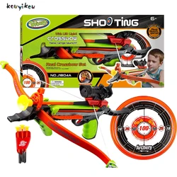 Top Rating Bow and Arrow Set Simulation Archery w/ LED Lights Suction Cup Arrows Quivers Standing Target Outdoor Toys for Kids