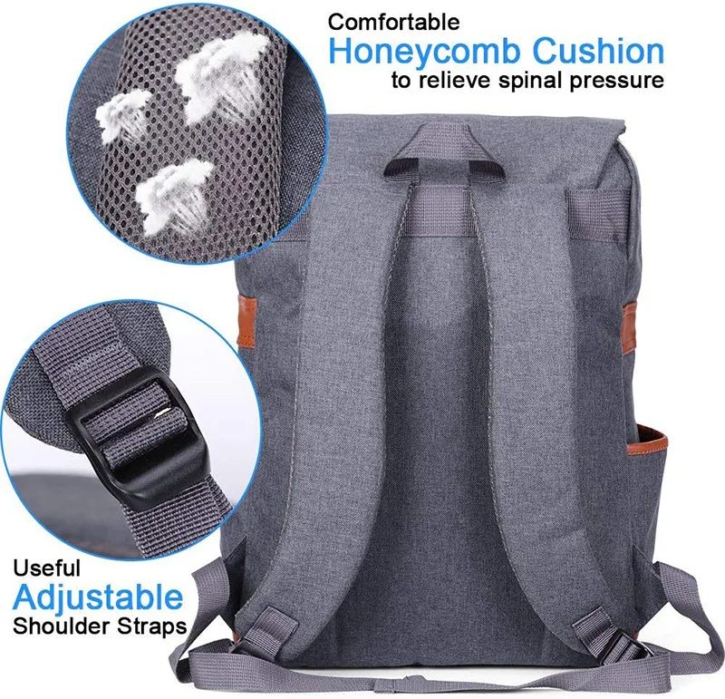 new computer backpack personality retro male and female outdoor canvas large travel bag fashion backpack with USB