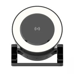 6064Q 2022 private mold 4 in 1smart table lamp 3 grade led 15W smartphone mobile phone wireless fast charger bt speaker