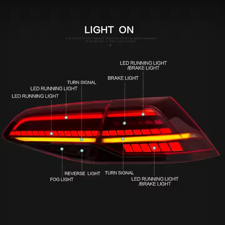 Tail Light Assembly For VW Golf 7 2016- up LED Brake Signal light Tuning Parts Car Rear Lamp System