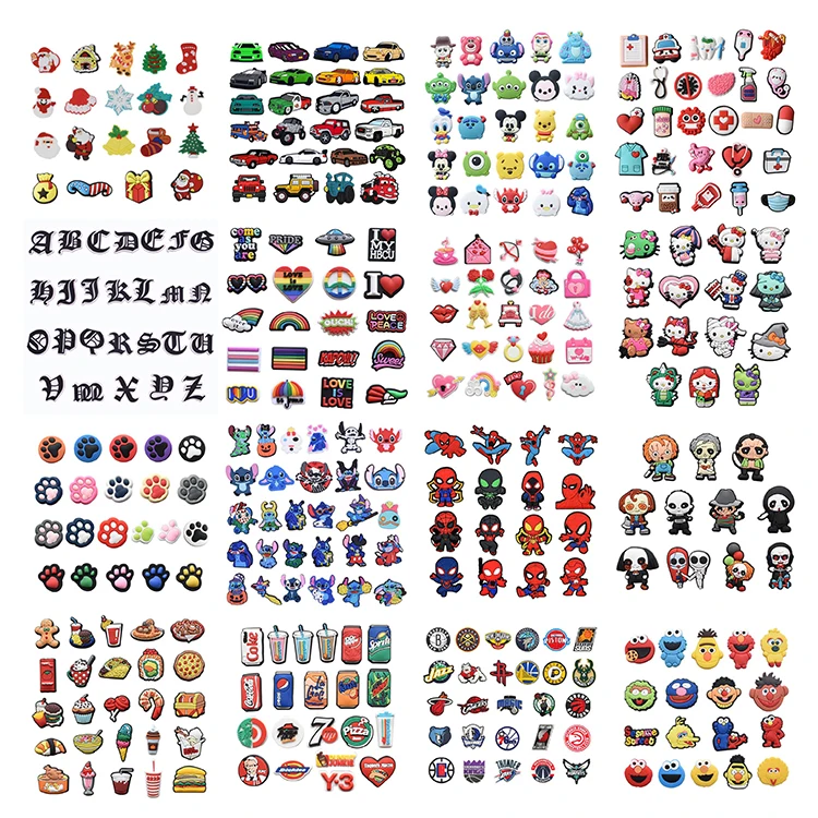 Fast shipping Wholesale About 3000 styles Cheap Custom New Design Soft PVC Cartoon Croc Shoe Charm for Croc gift