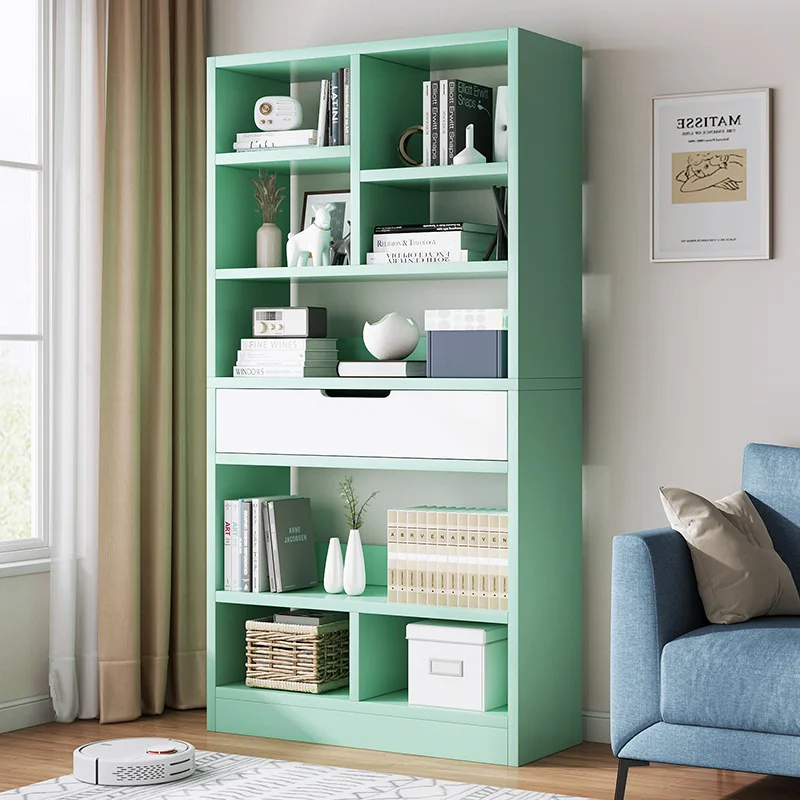 Wholesale Customized Hot Sale Panel Wooden Style Bookcase Simple Design Wooden Storage Bookcase