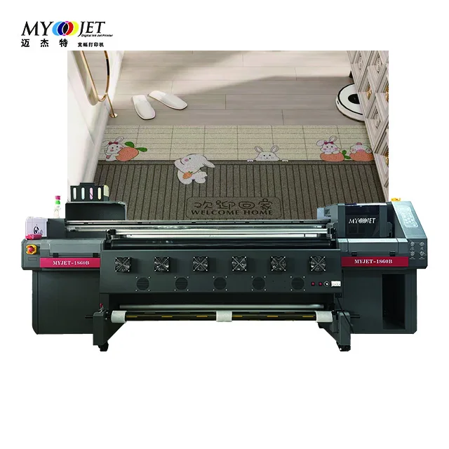 Myjet 1860B eco solvent printer digital inkjet PU leather canvas printing machine Roll to roll and flatbed printer Floor  Mats