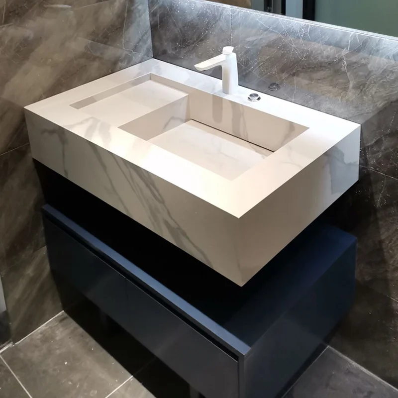 New Design White Bathroom Wash Basin Set Custom Made Size Intelligent LED Mirror Wall Cabinet Vanity 3pcs Bath Room Combo Set