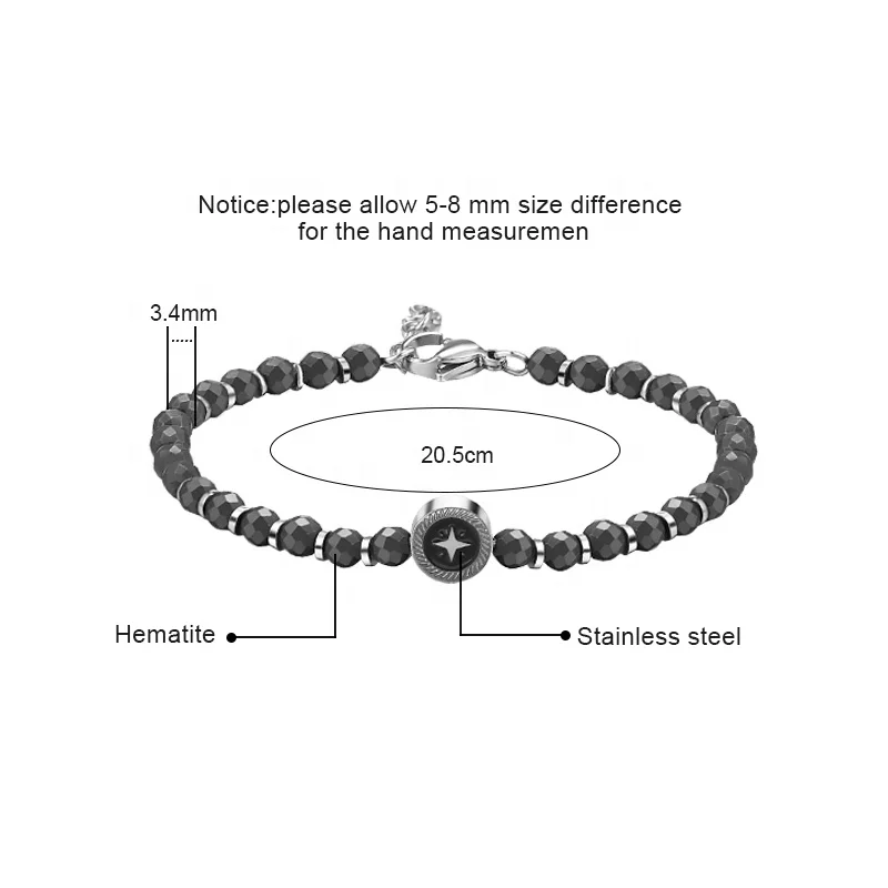 Online Shopping UK Personalized Stainless Steel Men Bead Charm Bracelet