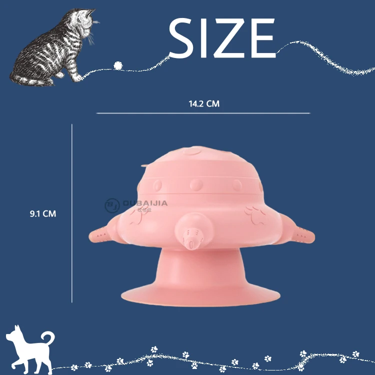 OBJ Factory direct sales baby pet dog dog cat food silicone feeders Breast milk pacifier 4 mouth pet feeding with suction cup