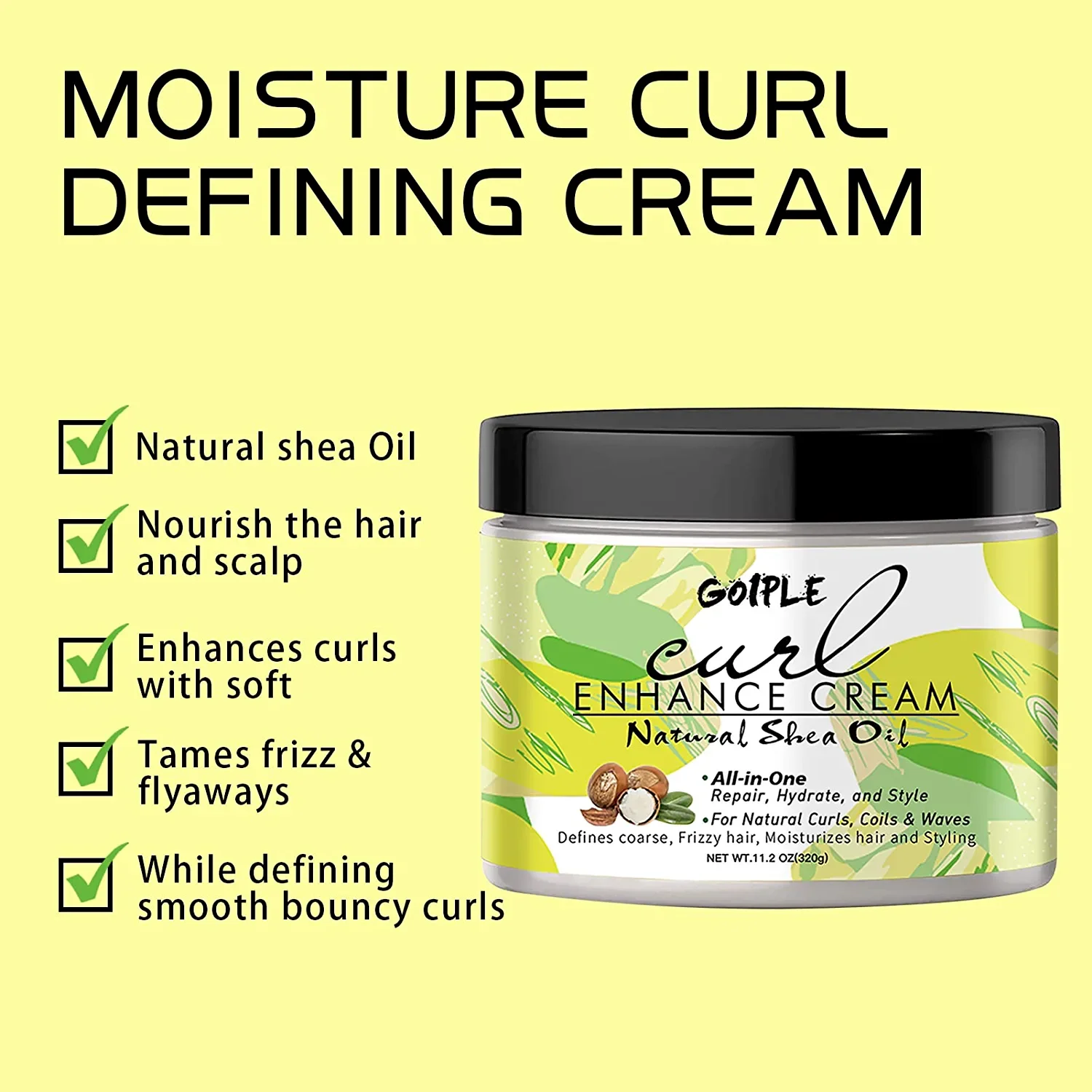 Nourishing Anti-Frizz Detangling Conditioner Leave In Moisturize for Curly Hair Add Shine Private Label Curling Enhance Cream