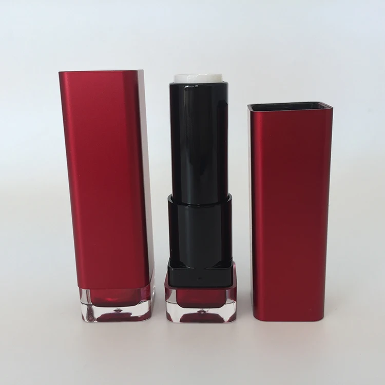 Luxury plastic square shaped lipstick tubes, empty lipstick cases containers for lipstick packing