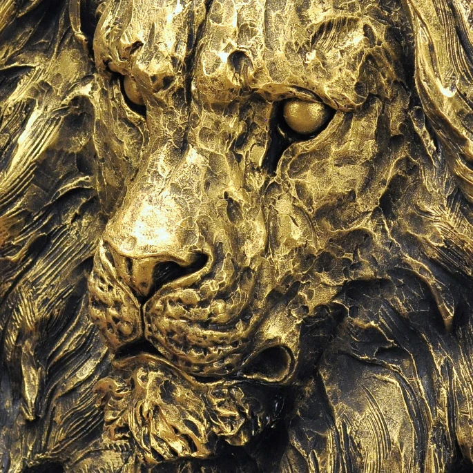 Lion Head Decorative Sculpture wall art Glass Fiber Reinforced Plastic Animal Model Home Decoration