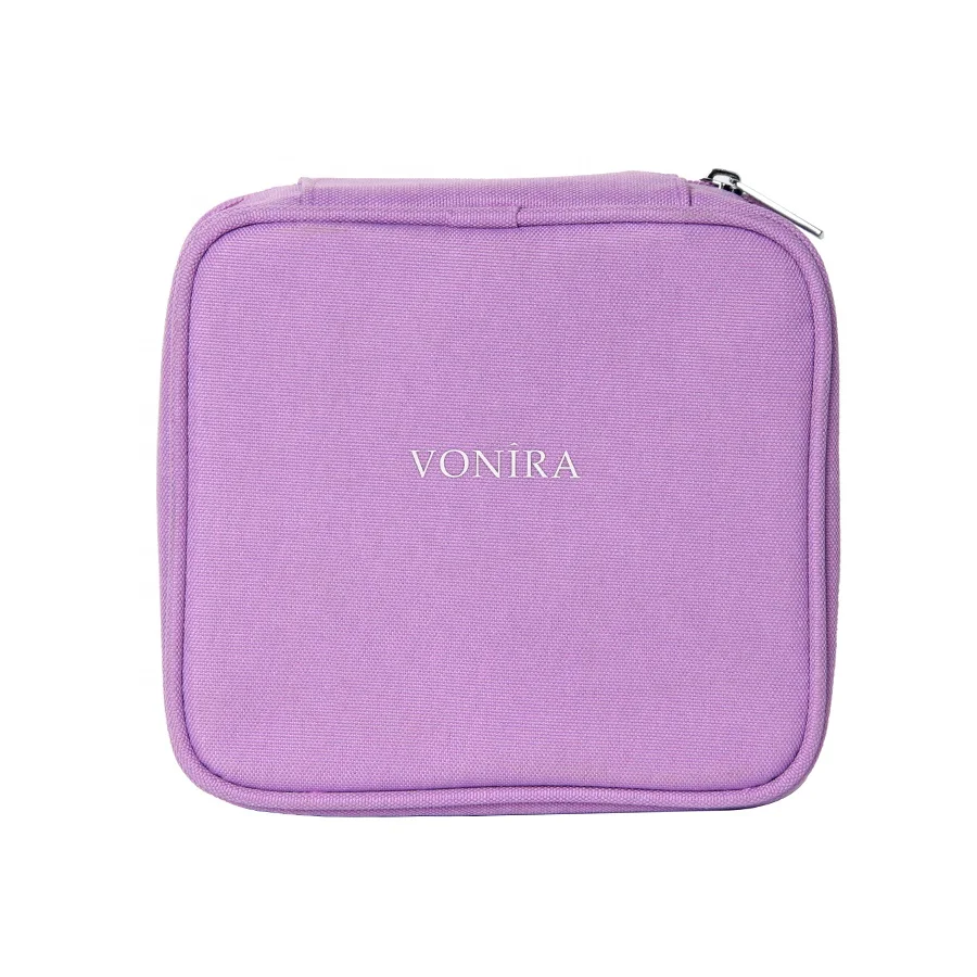 Vonira Beauty Factory Wholesale Square Purple Travel Cosmetic Storage Box Makeup Beauty Case Fashion Organizer Bag