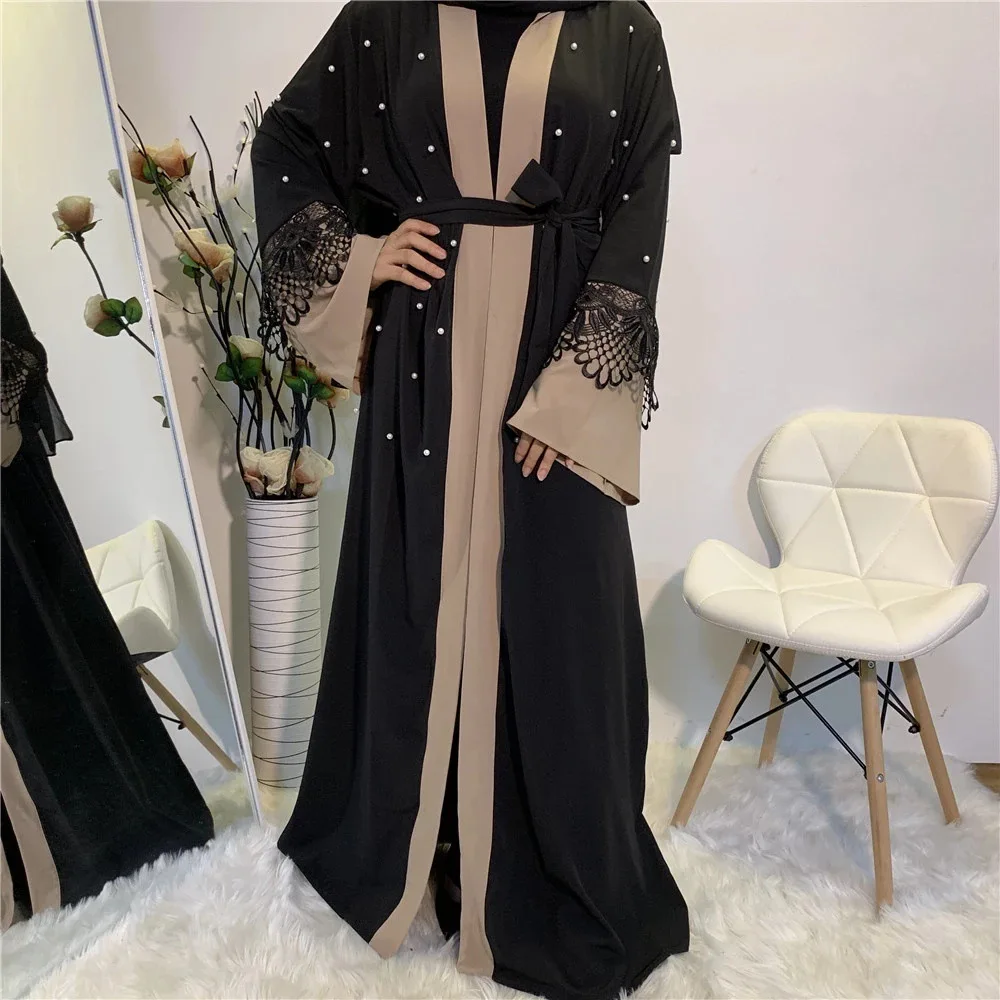 Custom order new model kaftan in dubai arabic lace designs islamic women clothes elegant indonesia muslim abaya wholesale