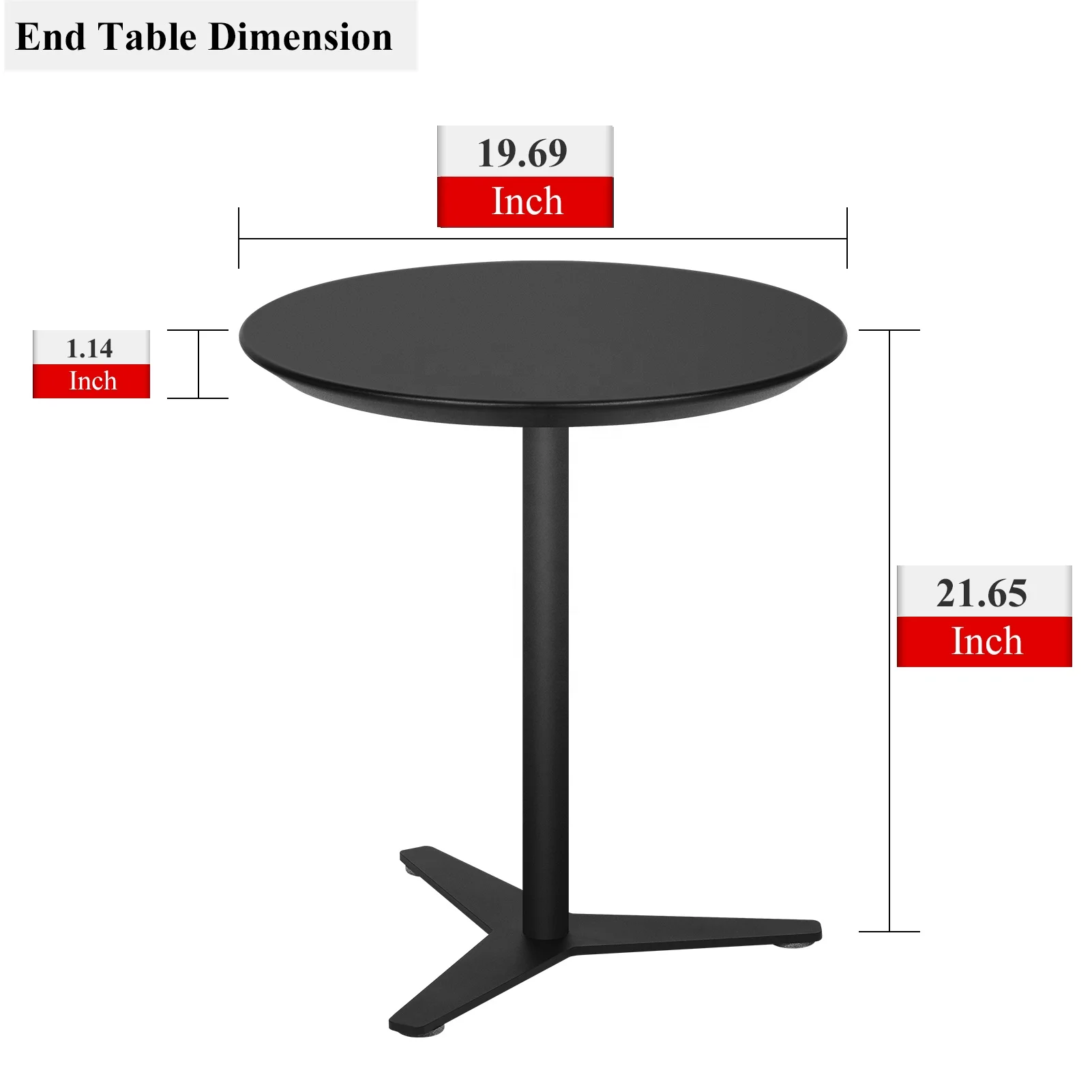 Tomile decorative wooden table black small side table coffee table