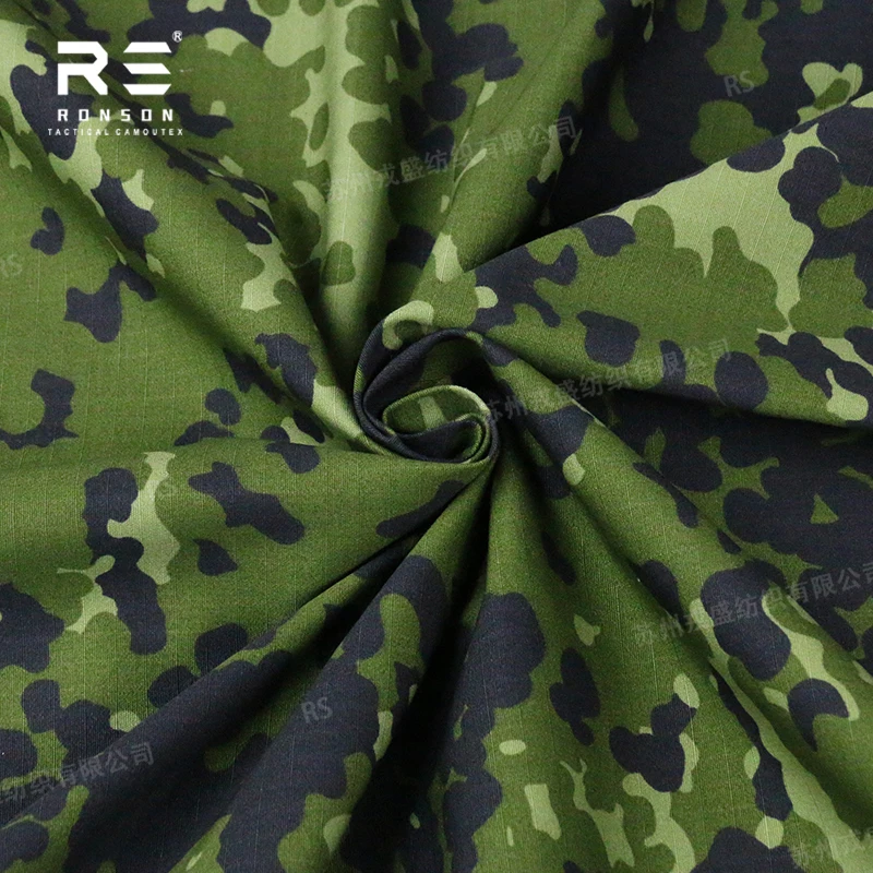 M84 DENMARK FLECTARN camouflage fabric NYCO50/50 Rip-stop printed nylon cotton camouflage waterproof IRR treatment for tactical