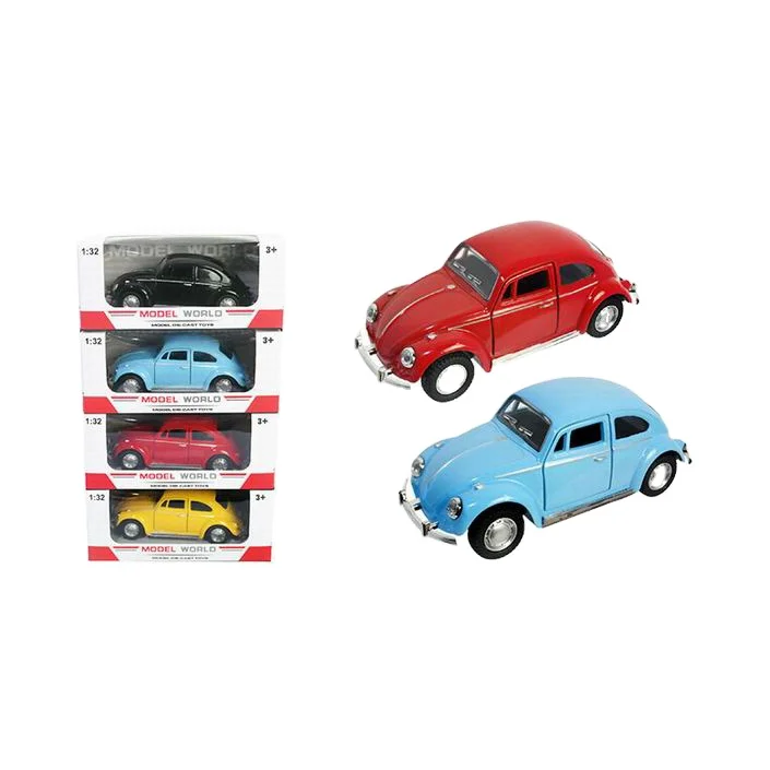 Emulation old classic model 1: 32 scale die cast pull back beetle car metal vintage car toys for kids
