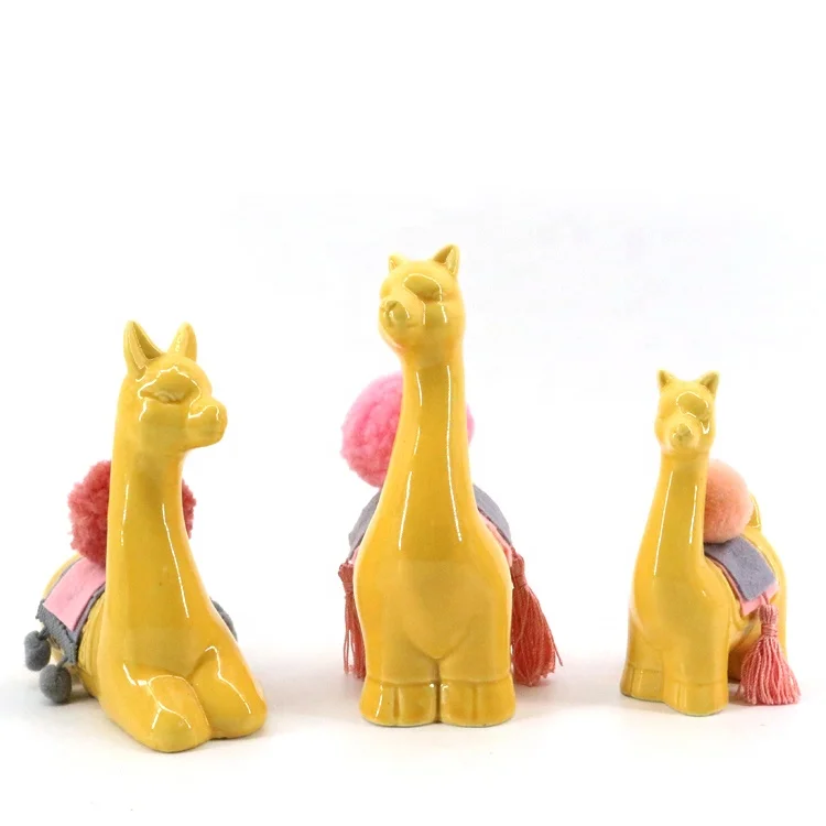 modern design colorful ceramic alpaca home accessories decoration ornament
