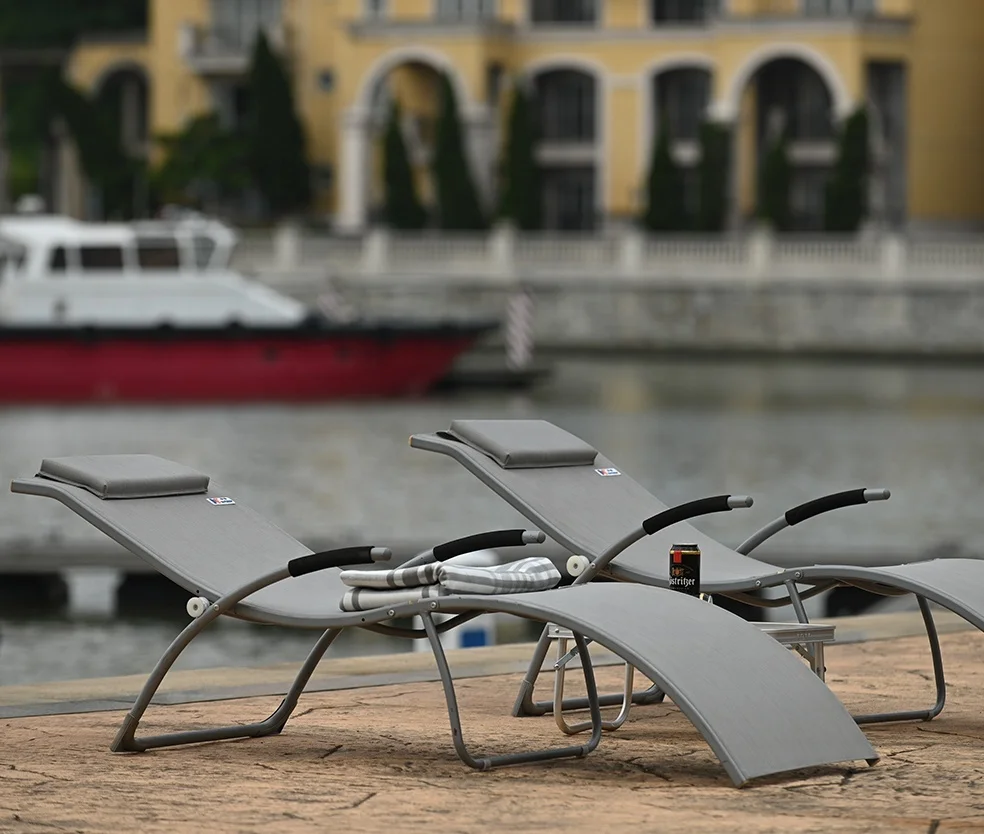 iron modern outdoor chaise lounger bed