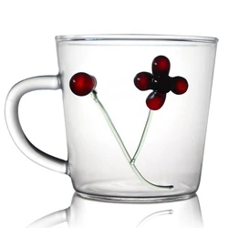 Glass Coffee Tea Cup With Handle Creative Carving Handmade Clear Glass Cups Manufacturers Pure Handmade Glass