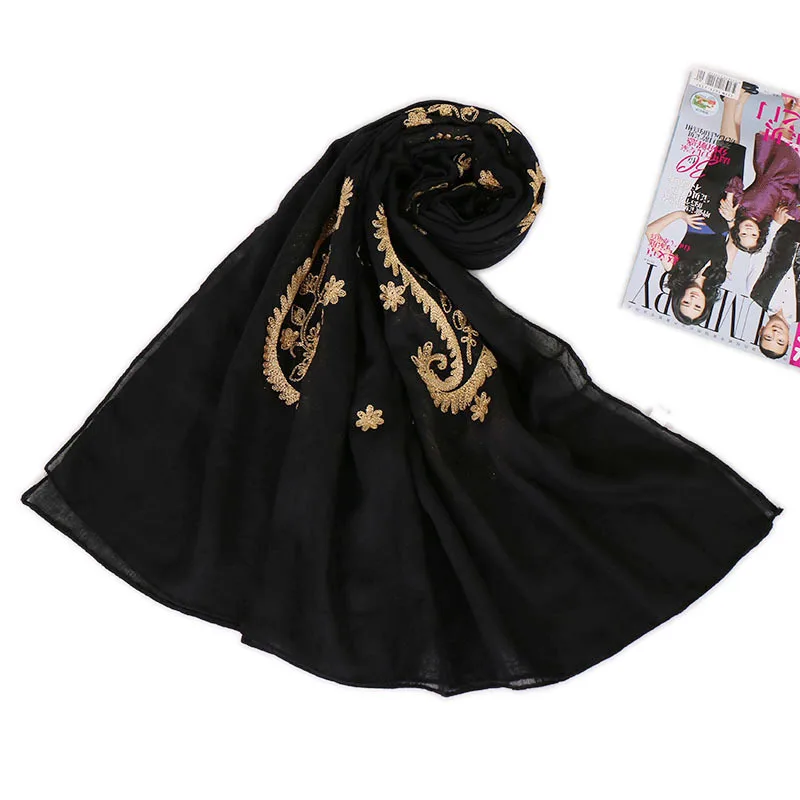 headscarf cotton embroidery dubai hijab muslim fashion scarf shawl lahore