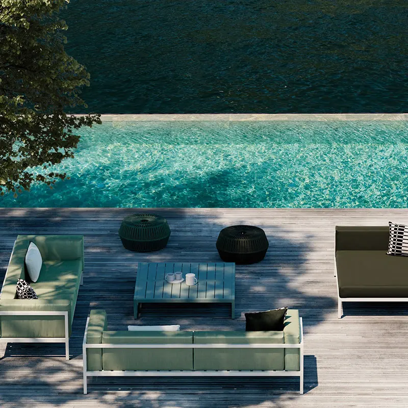 Modern Lounge Waterproof Furniture Patio Camping Beach Outdoor 2 Seater Sofa