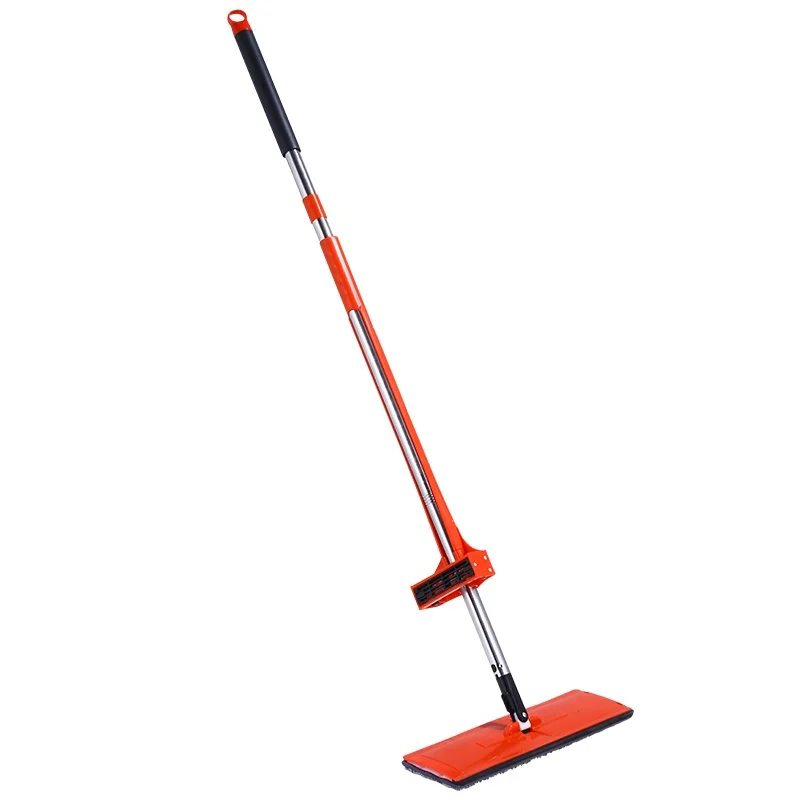 Wholesale price house floor easy cleaning microfiber flat mop hand free red squeeze water mop