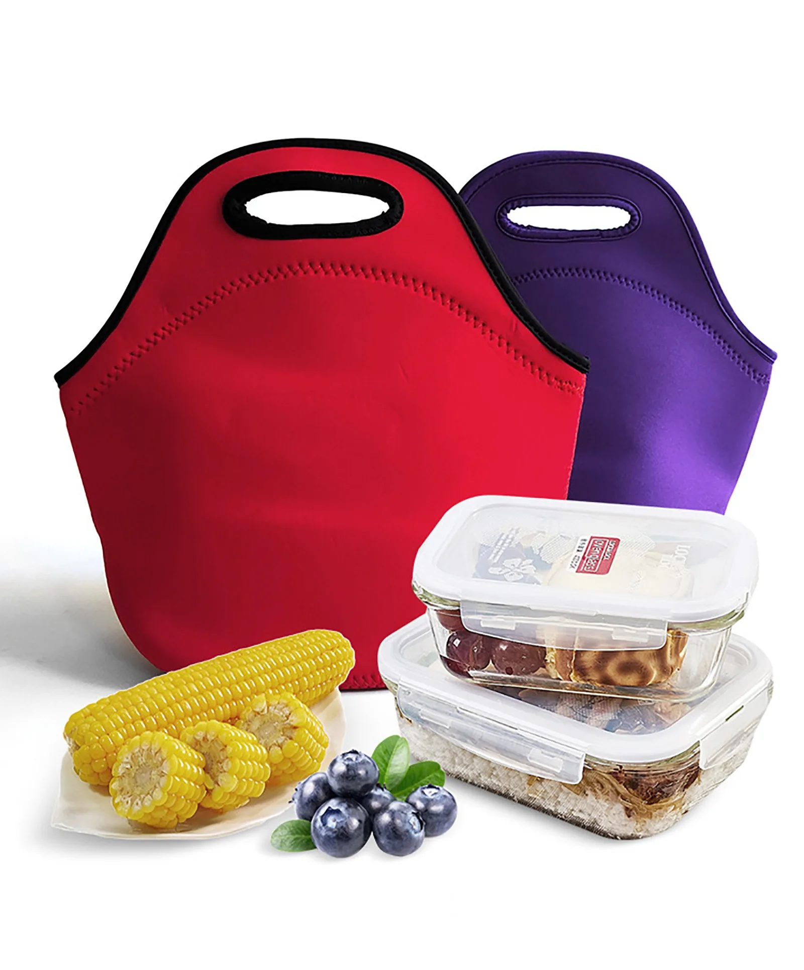 Portable Neoprene Lunch Bag Bento Box Insulated Tote Cooler Bag Container Dinner Picnic Kids School Food Storage Bag