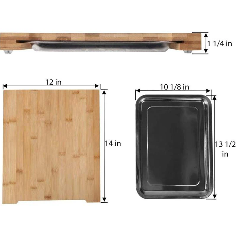 Eco Friendly Bamboo cutting board Top Seller stainless steel Chopping Board with drawers drip tray