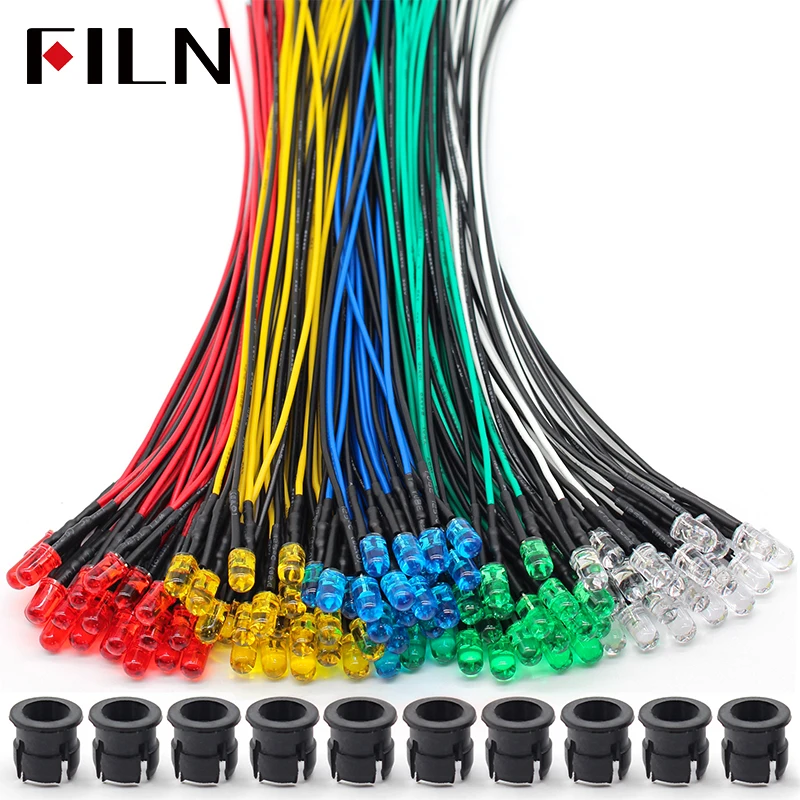 Hot Saling  red yellow  LOW Price Low Voltage plastic 5mm led lamp with cable