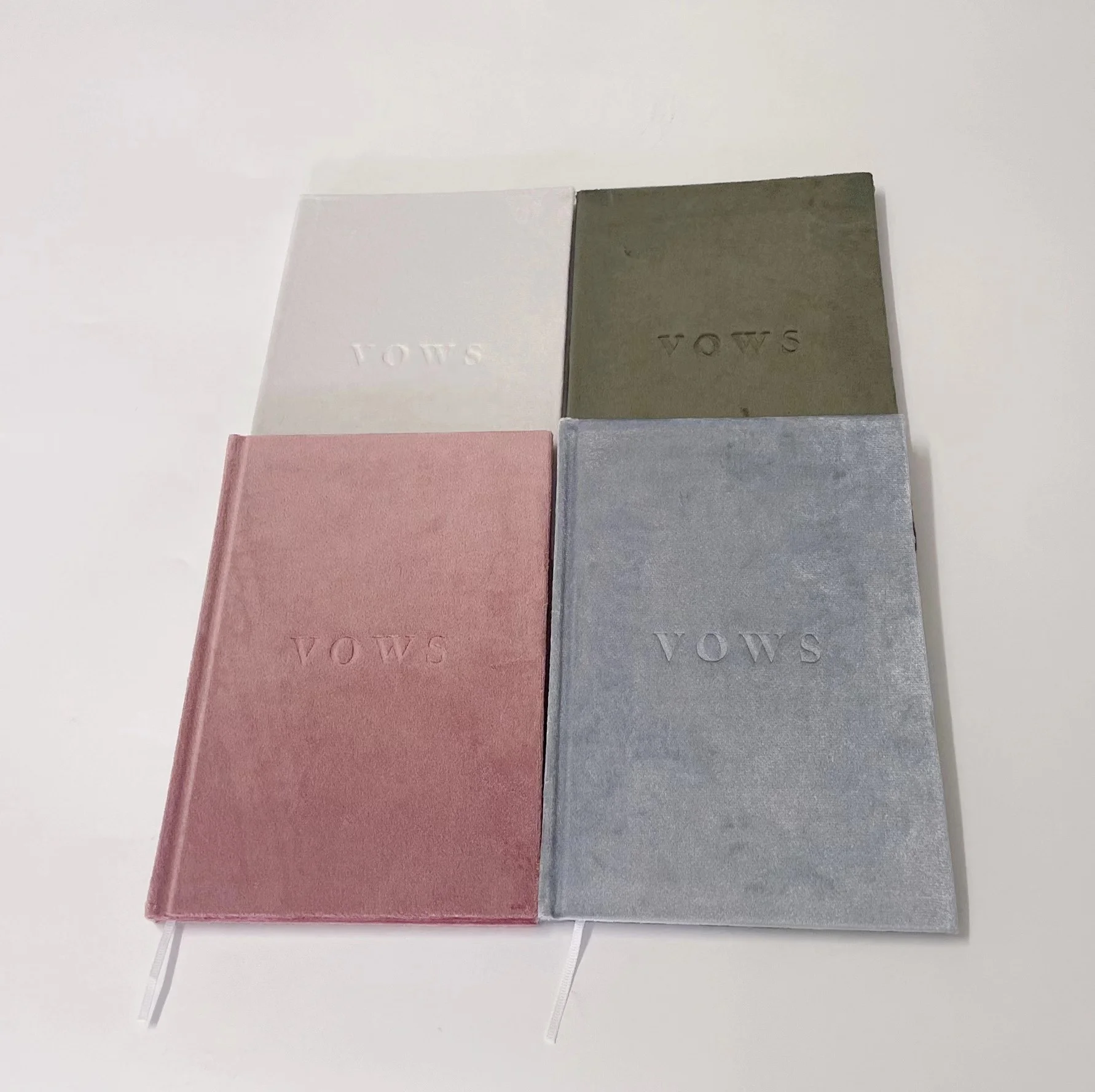 Custom A5 Luxury Hardcover Dot Gird Velvet Vow Journal For Wedding Engagement Gift Vows Book His and Her Wedding Books Planner