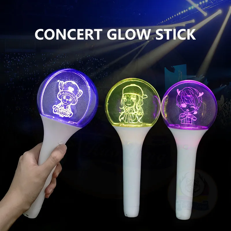 Promotional Customized Logo Oem Plastic Rgb Wireless Acrylic Colorful Ball Shape Multi Color Led Glow Kpop Light Sticks
