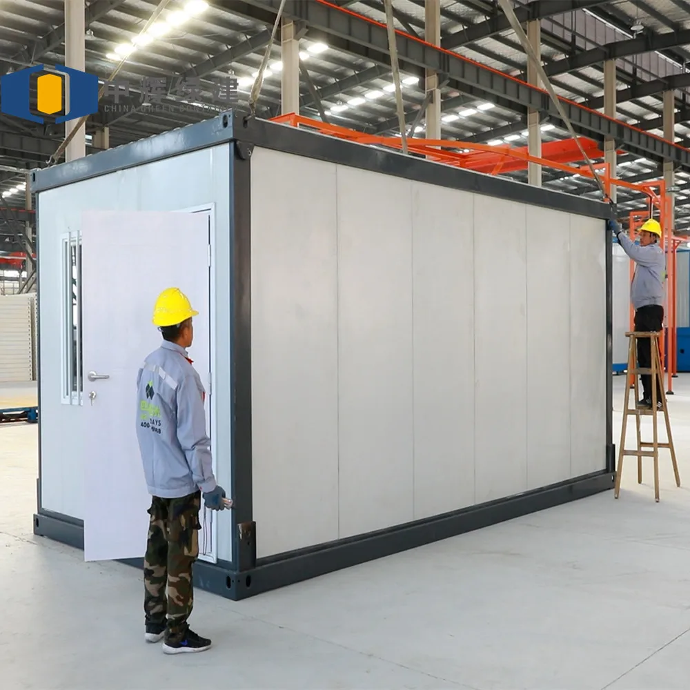 CGCH Cheap 20ft 40ft  Prefab Folding Container Homes Folding Prefabricated House Office Folding Flat Pack Container House