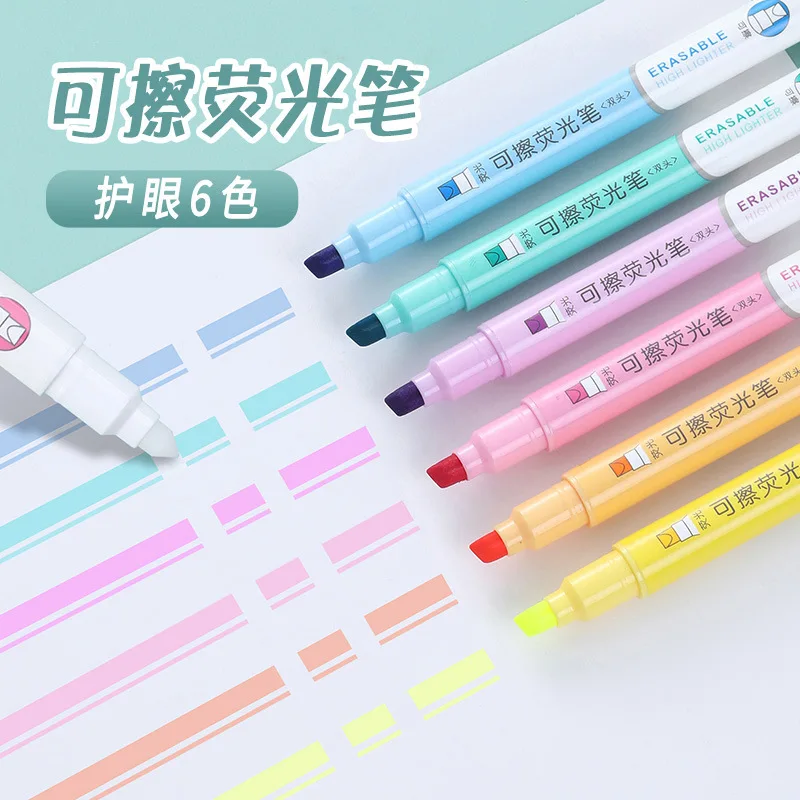 Erasable Highlighter Creative Color Graffiti Hand Account Pen PVC Pack Student Mark Multi-color Highlighter Set Mini Highlighter