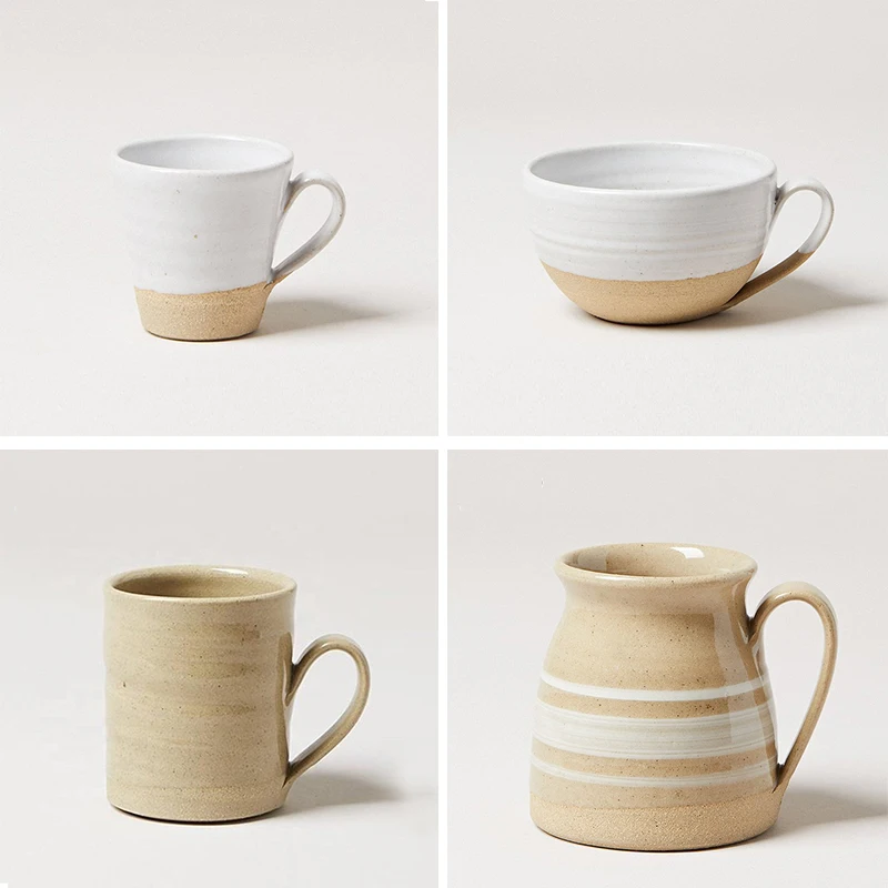 Hot-selling  customizable 12oz-16oz reusable milk mug pottery ceramic coffee tea mugs with handle