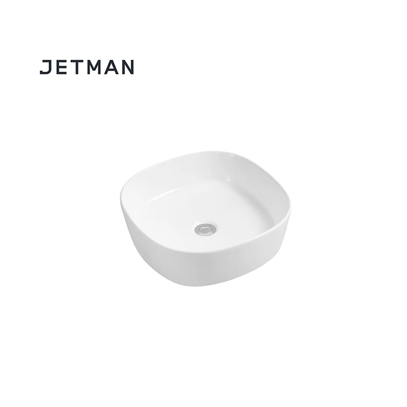 
JM7881 420*420*120 Irregular shape counter top mount vanity sink art basin ceramic basin 