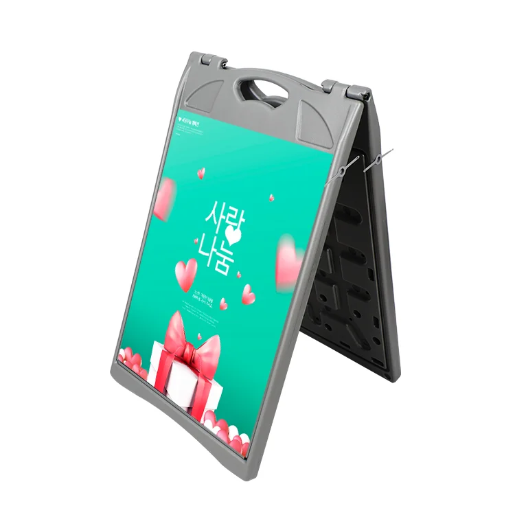 Custom wind resistant pavement sandwich plastic sidewalk sign a frame board