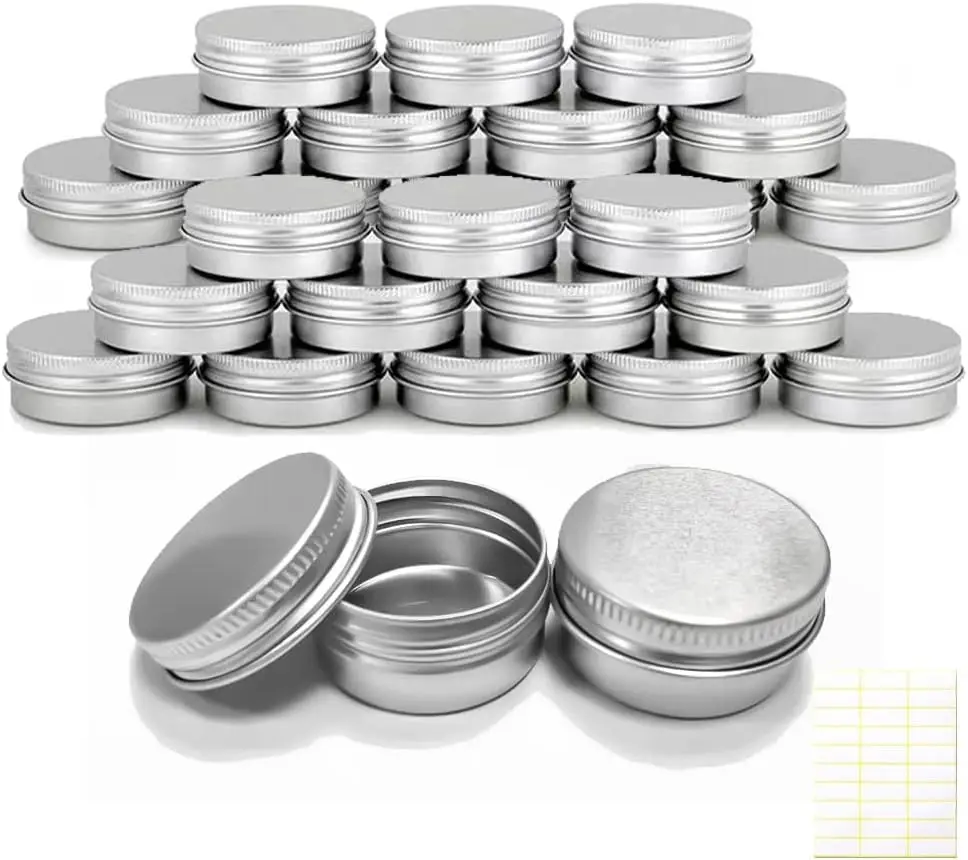 R 2023 30g 50g 60g 80g 100g 1oz 2oz 5oz empty aluminum tin for lip balm candle aluminum jar