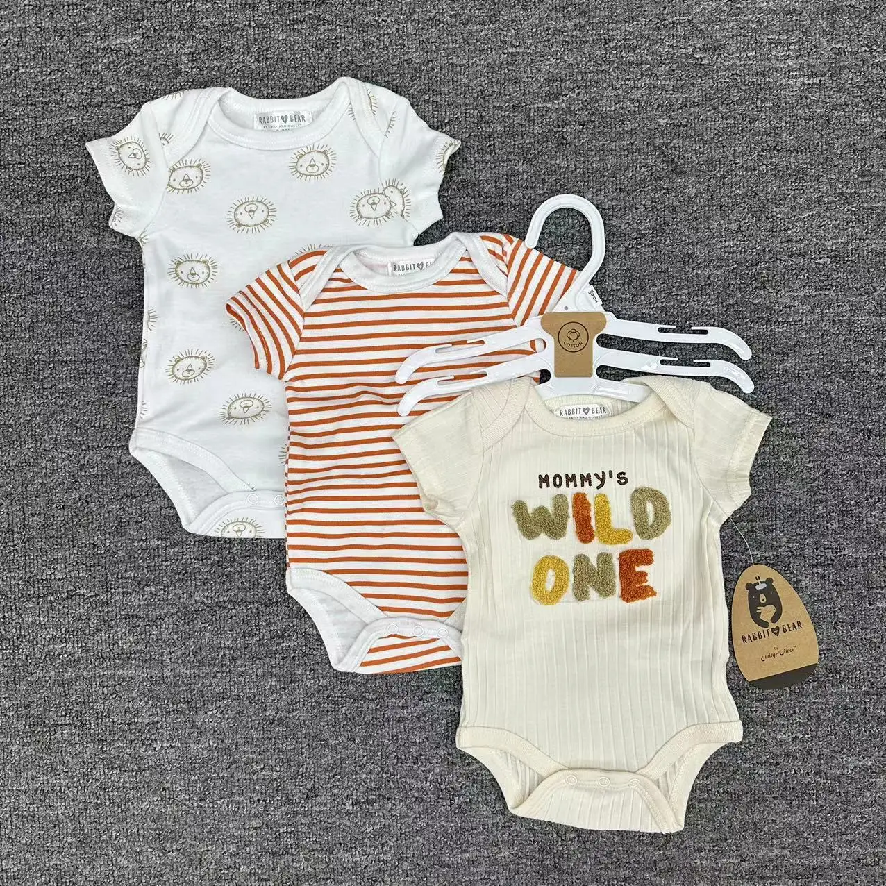 Wholesale 3 Pieces Cotton Baby One Set Romper Set Newborn Swaddling Clothes Printing Patterns Bodysuits Jumpsuit Summer 2024