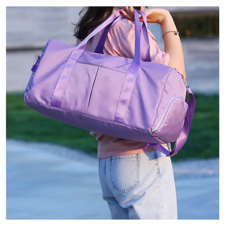 
Sport Gym Bag Pink Waterproof Tote Travel Duffel with Wet Dry Separation Shoe Compartment 