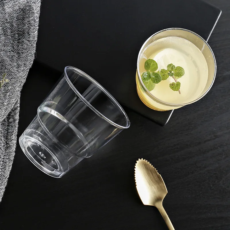 PS plastic wine disposable cup frosted pp cup ice cream cup for dessert and drink