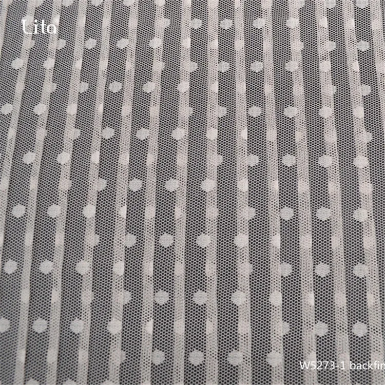 Декоративная плиссированная Тюль в горошек, Полиэстеровая Тюлевая ткань